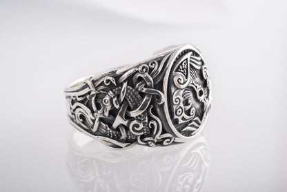 vkngjewelry Ring Handcrafted Hugin Munin Mammen Style Sterling Silver