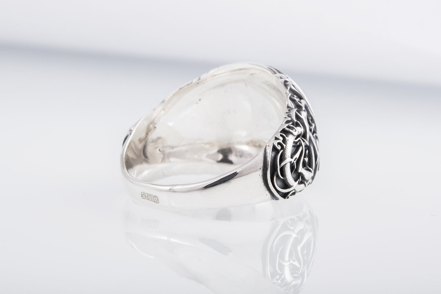vkngjewelry Ring Handcrafted Hugin Munin Urnes Style Sterling Silver