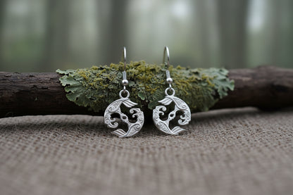 vkngjewelry Earrings Huginn & Muninn Earrings, Silver Ravens of Odin