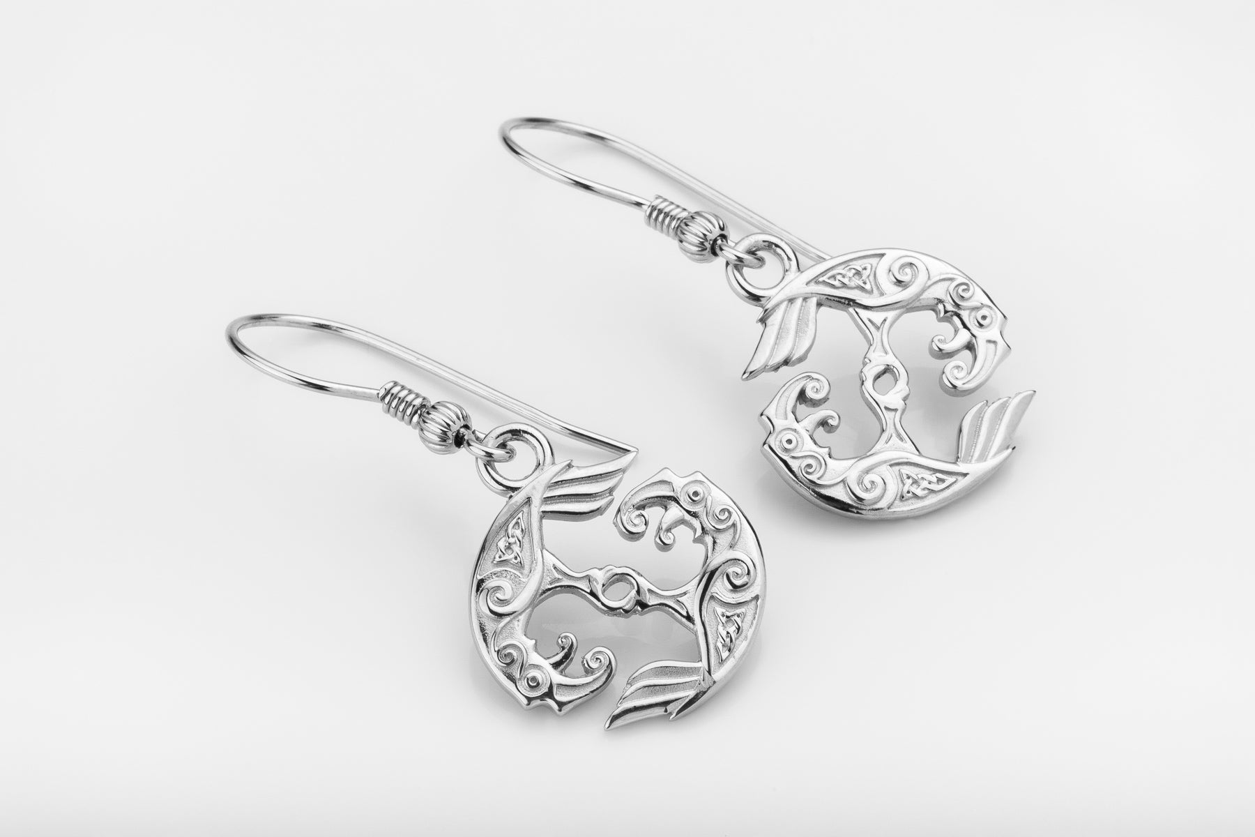 vkngjewelry Earrings Huginn & Muninn Earrings, Silver Ravens of Odin