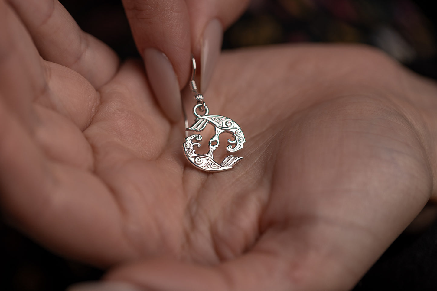 vkngjewelry Earrings Huginn & Muninn Earrings, Silver Ravens of Odin