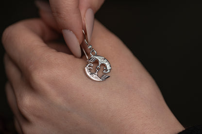 vkngjewelry Earrings Huginn & Muninn Earrings, Silver Ravens of Odin