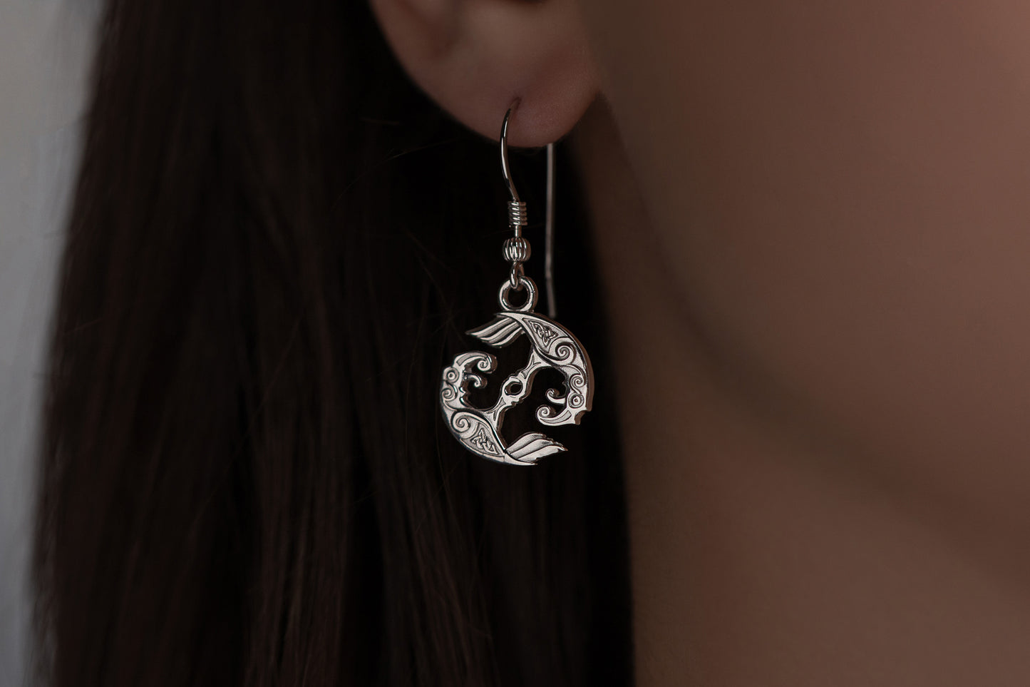 vkngjewelry Earrings Huginn & Muninn Earrings, Silver Ravens of Odin