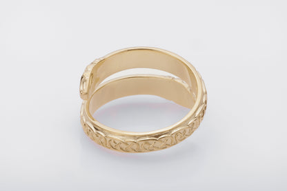 vkngjewelry Ring Handcrafted Jormungand Ornament Pagan Gold Ring