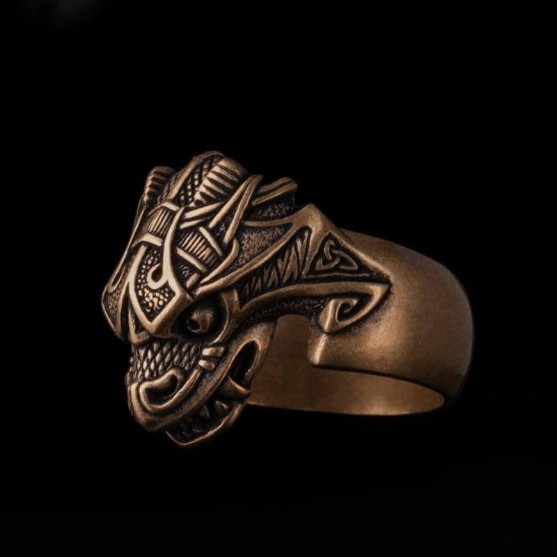 vkngjewelry Bagues Jörmungandr Midgard Serpent Bronze Ring