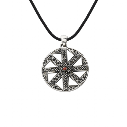 vkngjewelry Pendant Kolovrat Symbol Pagan Ornament Sterling Silver Pendant
