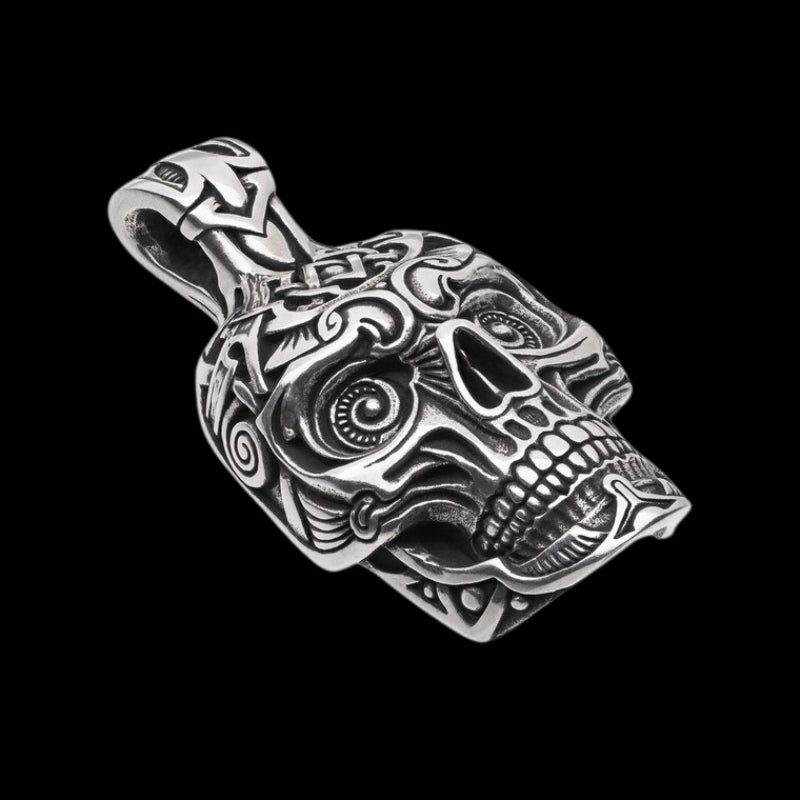 vkngjewelry Pendant Large Handmade Skull Pendant 925 Sterling Silver