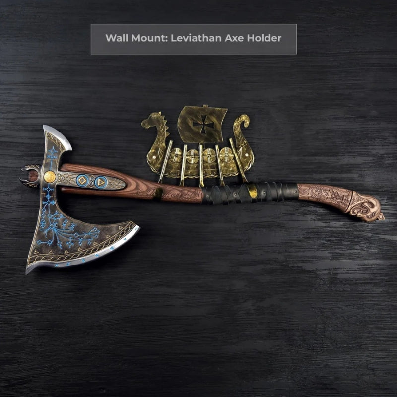 vkngjewelry hache Leviathan Kratos Axe With Carved Handle 35.8"
