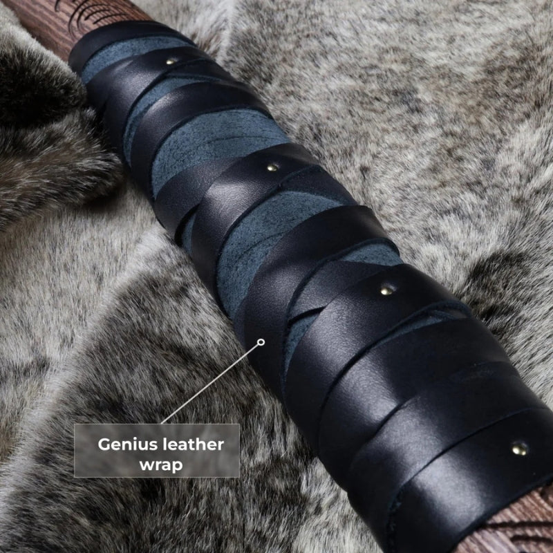 vkngjewelry hache Leviathan Kratos Axe With Carved Handle 35.8"