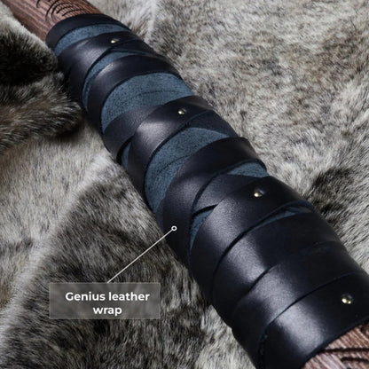 vkngjewelry hache Leviathan Kratos Axe With Carved Handle 35.8"