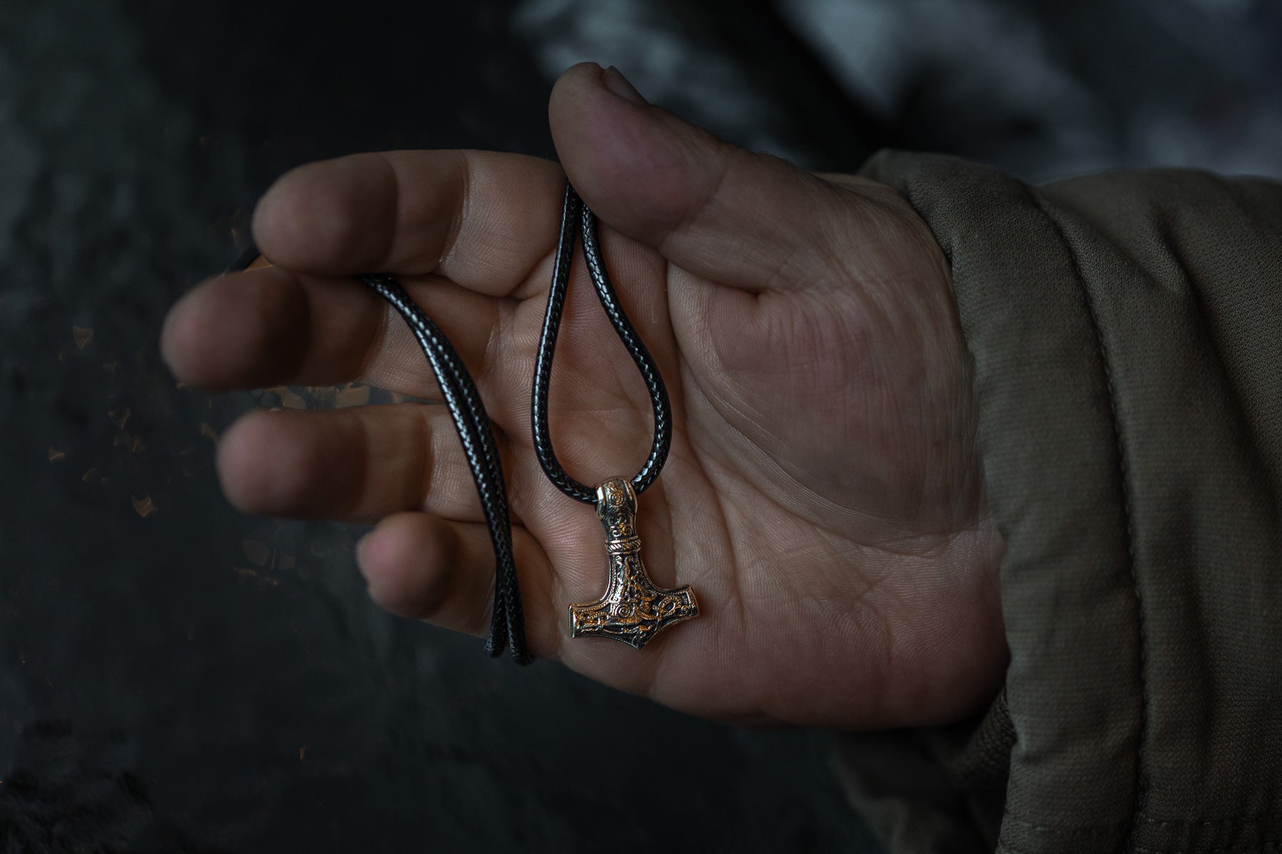 vkngjewelry Pendant Brass Mammen Axe Pendant Handcrafted Thor’s Hammer Necklace