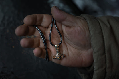 vkngjewelry Pendant Brass Mammen Axe Pendant Handcrafted Thor’s Hammer Necklace