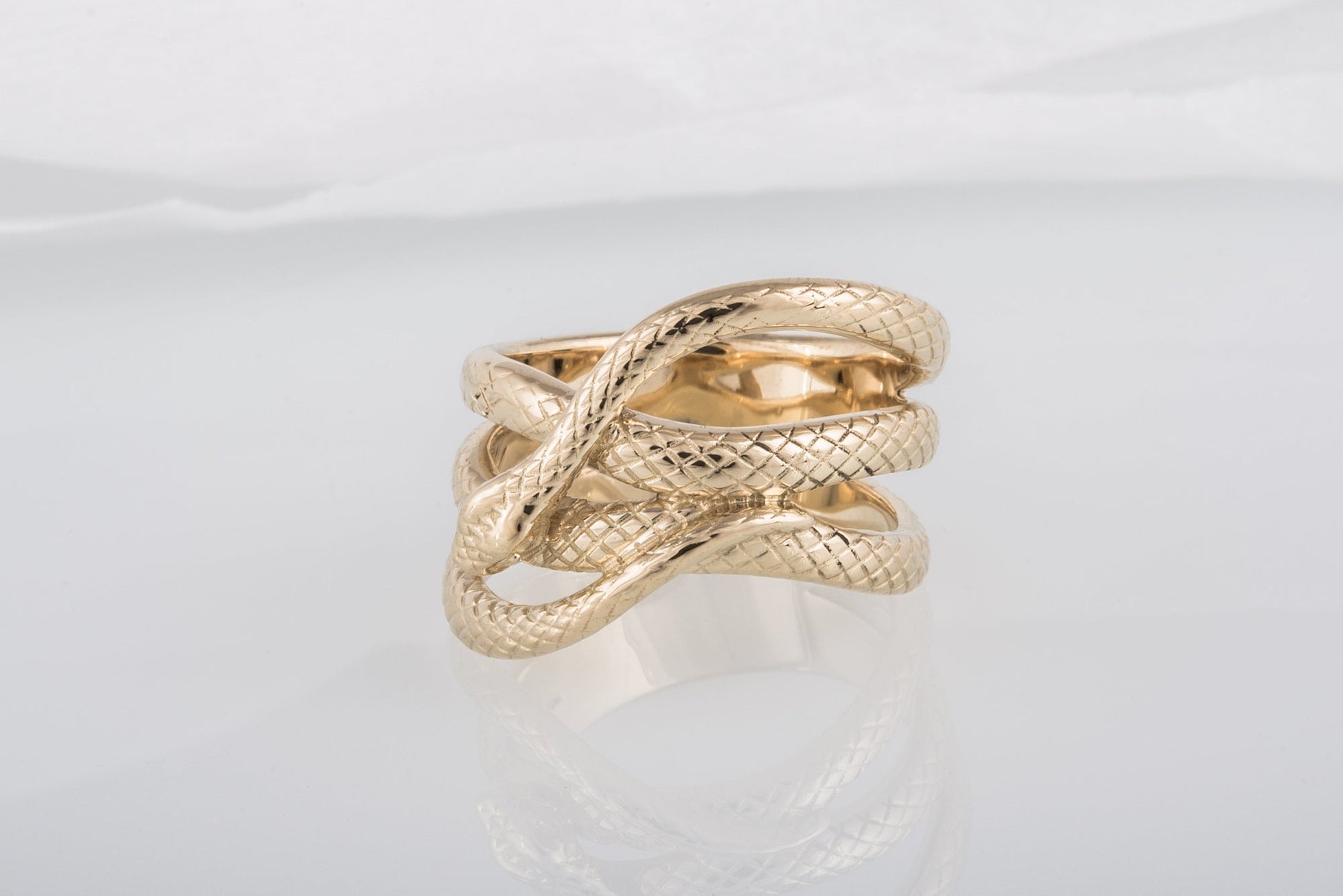 vkngjewelry Ring Handcrafted Midgard Snake Gold Ring