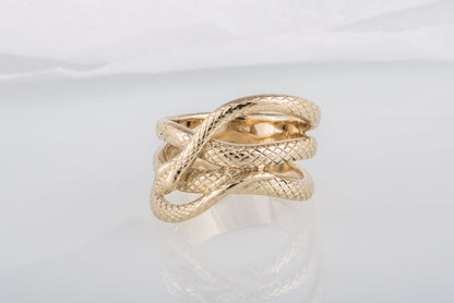 vkngjewelry Ring Handcrafted Midgard Snake Gold Ring
