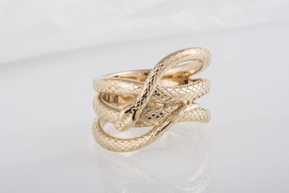 vkngjewelry Ring Handcrafted Midgard Snake Gold Ring