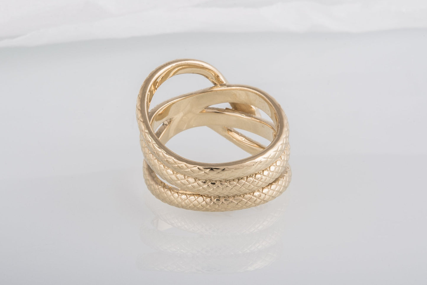 vkngjewelry Ring Handcrafted Midgard Snake Gold Ring