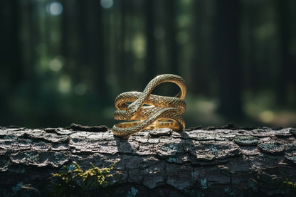 vkngjewelry Ring Handcrafted Midgard Snake Gold Ring