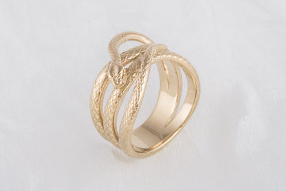 vkngjewelry Ring Handcrafted Midgard Snake Gold Ring