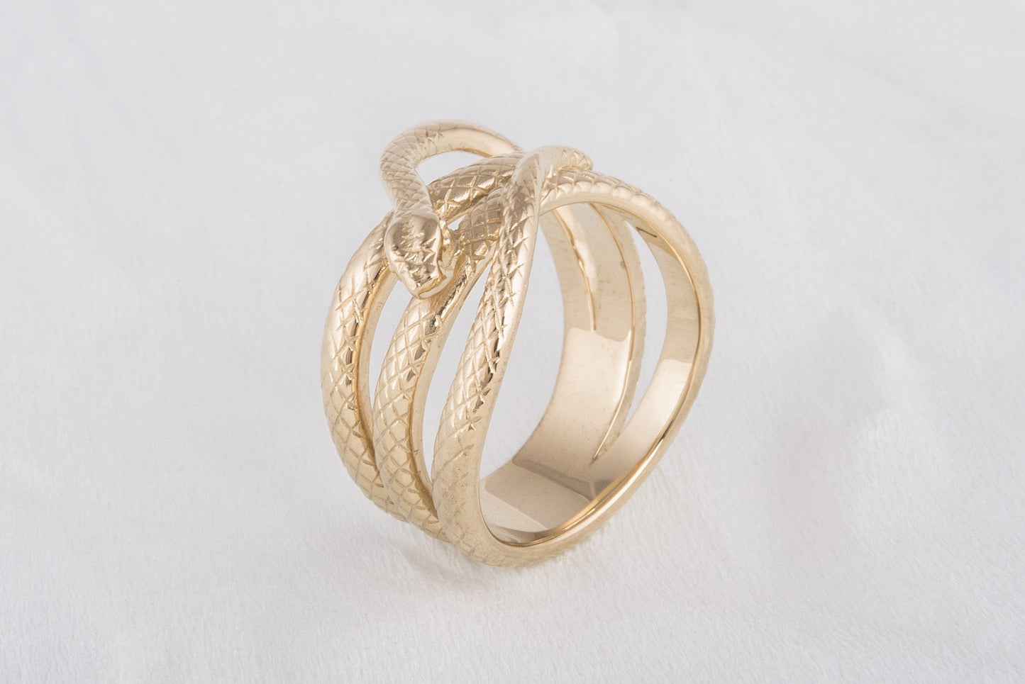 vkngjewelry Ring Handcrafted Midgard Snake Gold Ring