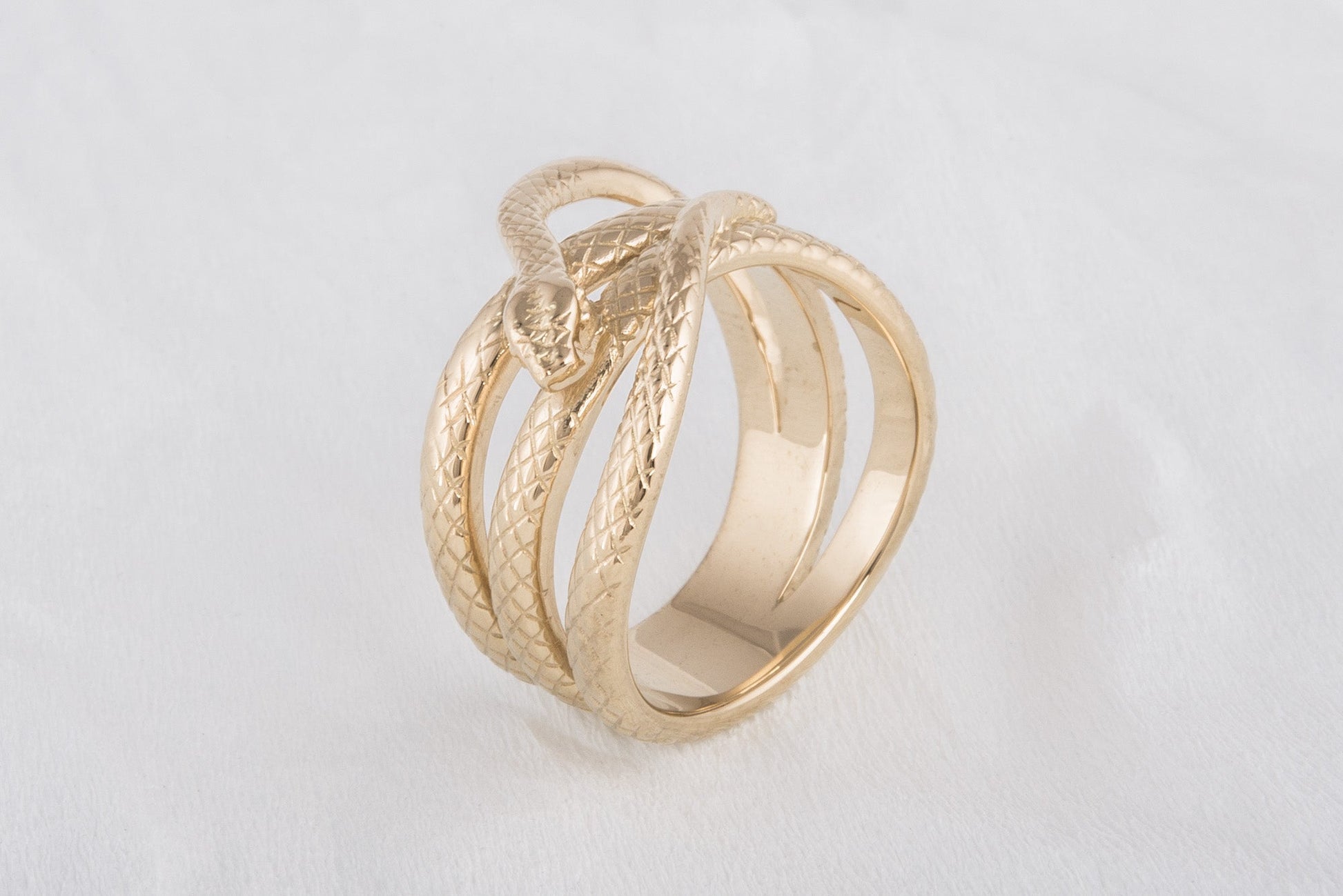 vkngjewelry Ring Handcrafted Midgard Snake Gold Ring