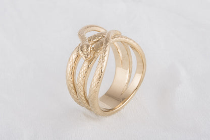 vkngjewelry Ring Handcrafted Midgard Snake Gold Ring