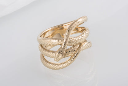 vkngjewelry Ring Handcrafted Midgard Snake Gold Ring