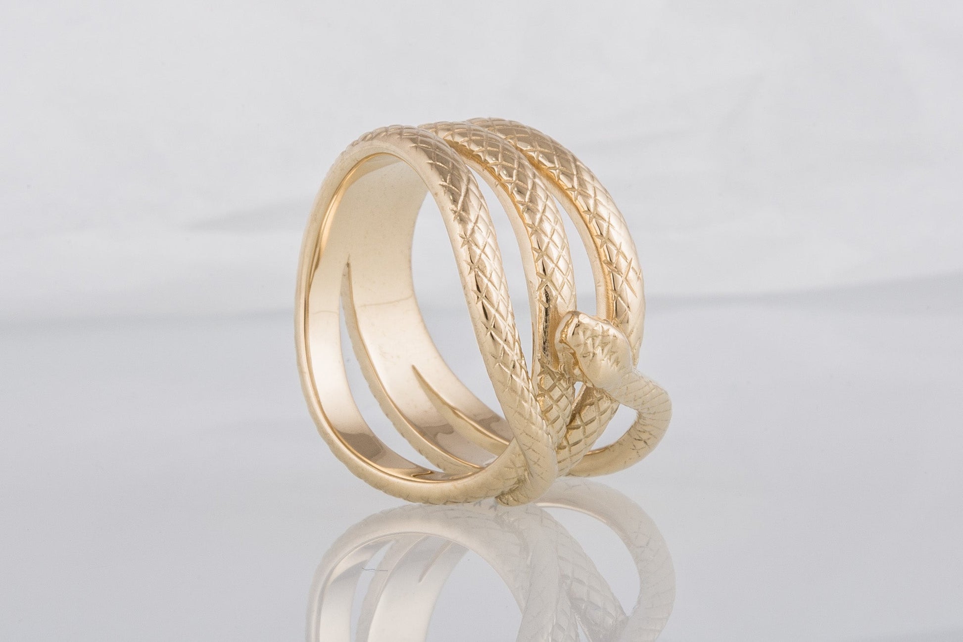 vkngjewelry Ring Handcrafted Midgard Snake Gold Ring