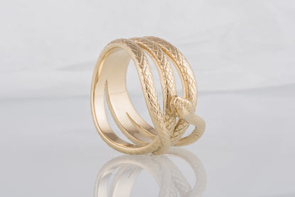 vkngjewelry Ring Handcrafted Midgard Snake Gold Ring