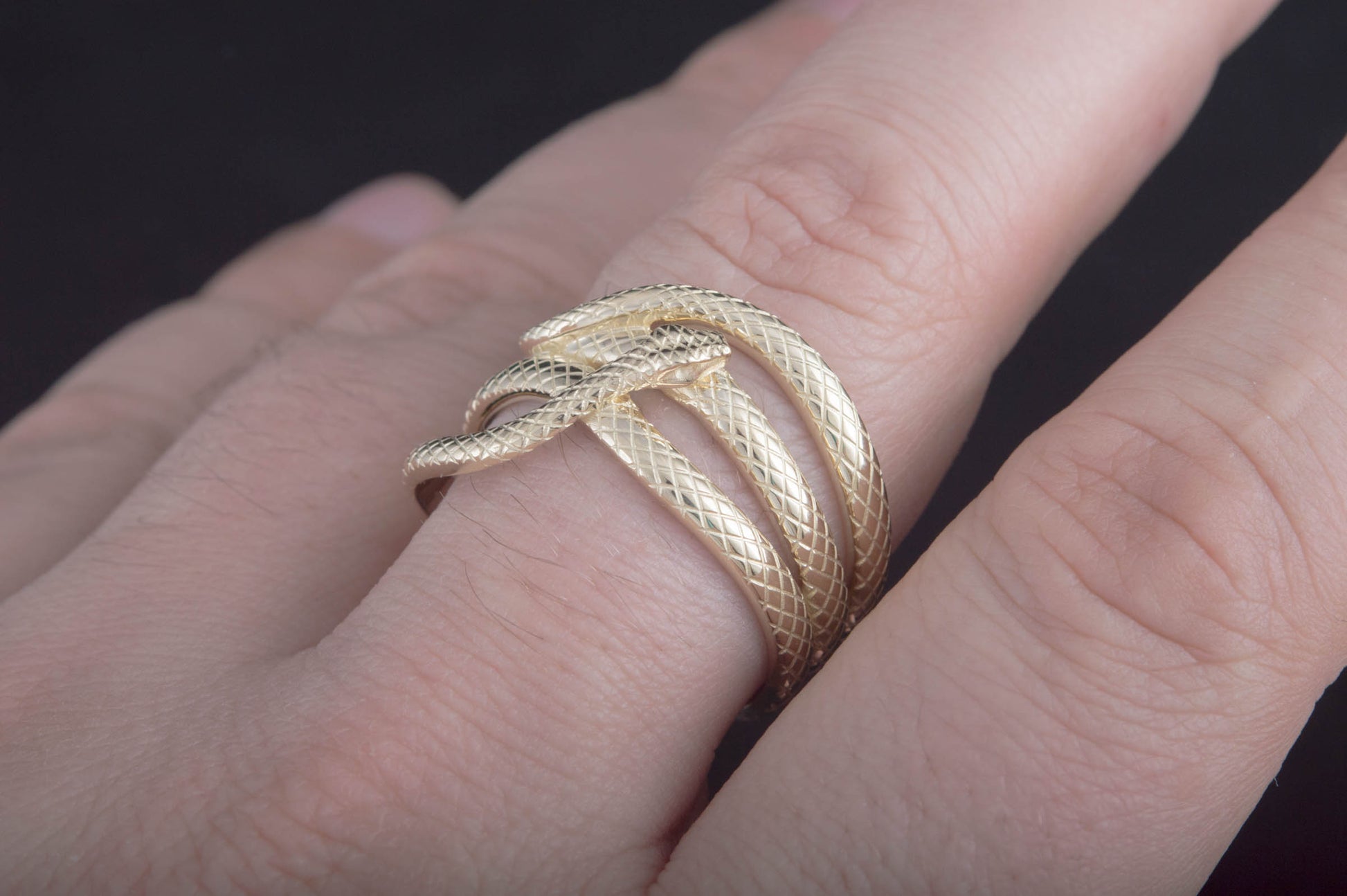 vkngjewelry Ring Handcrafted Midgard Snake Gold Ring