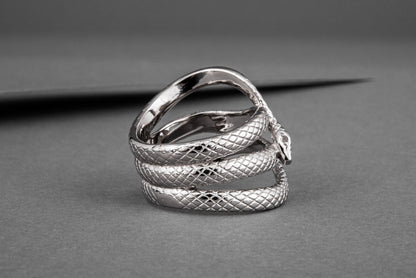 vkngjewelry Ring Handcrafted Midgard Snake Gold Ring