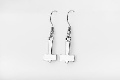 vkngjewelry Earrings Mjolnir Hammer Earrings, Thor’s Hammer Silver Amulet