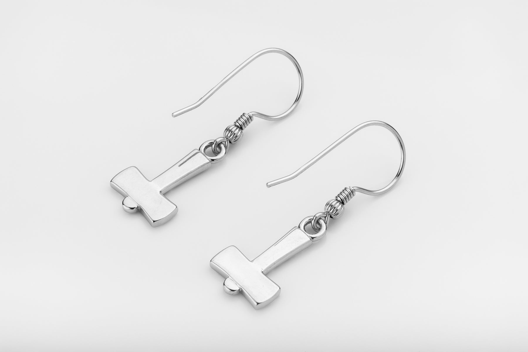 vkngjewelry Earrings Mjolnir Hammer Earrings, Thor’s Hammer Silver Amulet