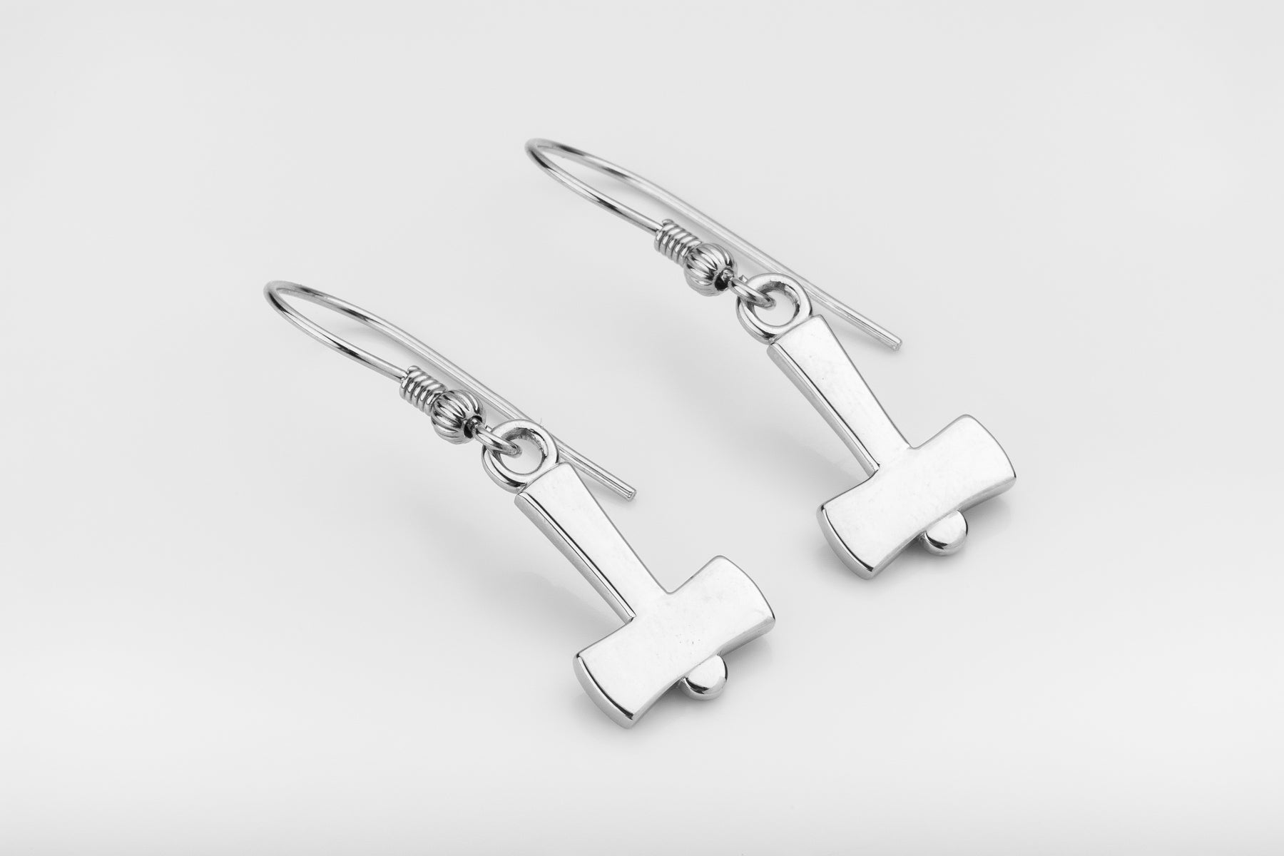 vkngjewelry Earrings Mjolnir Hammer Earrings, Thor’s Hammer Silver Amulet