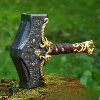 vkngjewelry marteau Hand-Forged  Mjolnir Hammer Steel Version 26.45lb Glow-In-The-Dark Runes