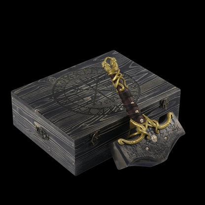 vkngjewelry marteau Hand-Forged  Mjolnir Hammer Steel Version 26.45lb Glow-In-The-Dark Runes