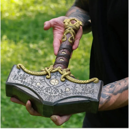 vkngjewelry marteau Hand-Forged  Mjolnir Hammer Steel Version 26.45lb Glow-In-The-Dark Runes