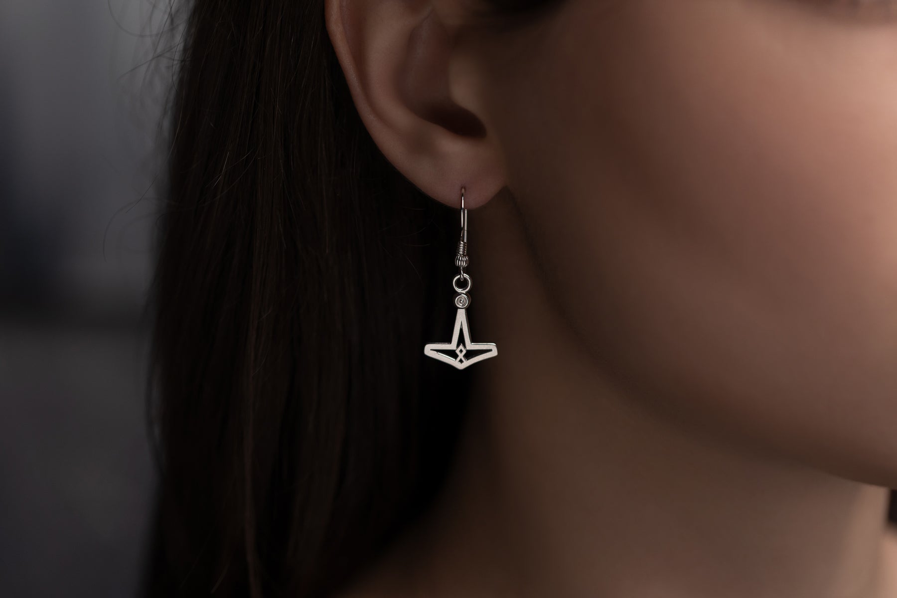 vkngjewelry Earrings Mjolnir Othala Rune Earrings, Silver Heritage Symbol