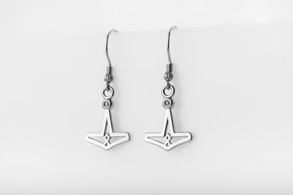 vkngjewelry Earrings Mjolnir Othala Rune Earrings, Silver Heritage Symbol