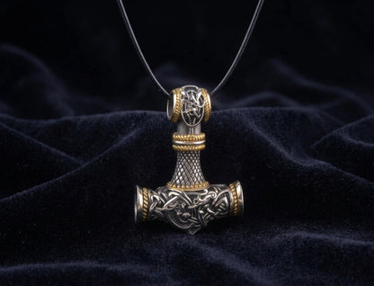 vkngjewelry Pendant Mjolnir Silvergold 316L Pendant