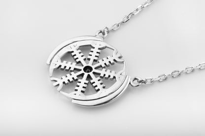 vkngjewelry Pendant Nordic Aegishjalmur Silver Helm of Awe Necklace