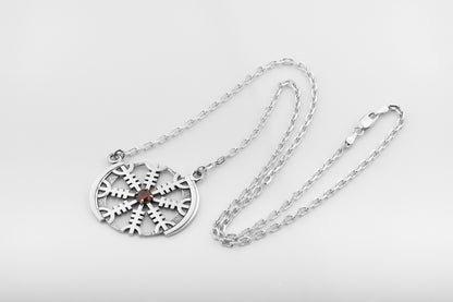 vkngjewelry Pendant Nordic Aegishjalmur Silver Helm of Awe Necklace