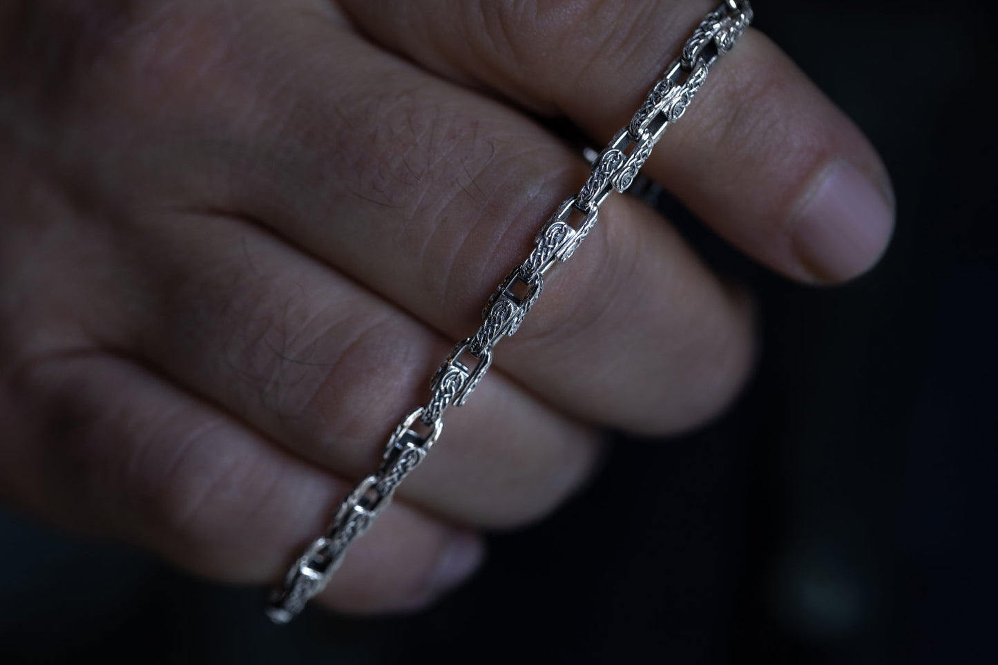 vkngjewelry Bracelet Norse Heritage Ornament Link Bracelet Sterling Silver Jewelry