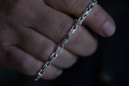 vkngjewelry Bracelet Norse Heritage Ornament Link Bracelet Sterling Silver Jewelry