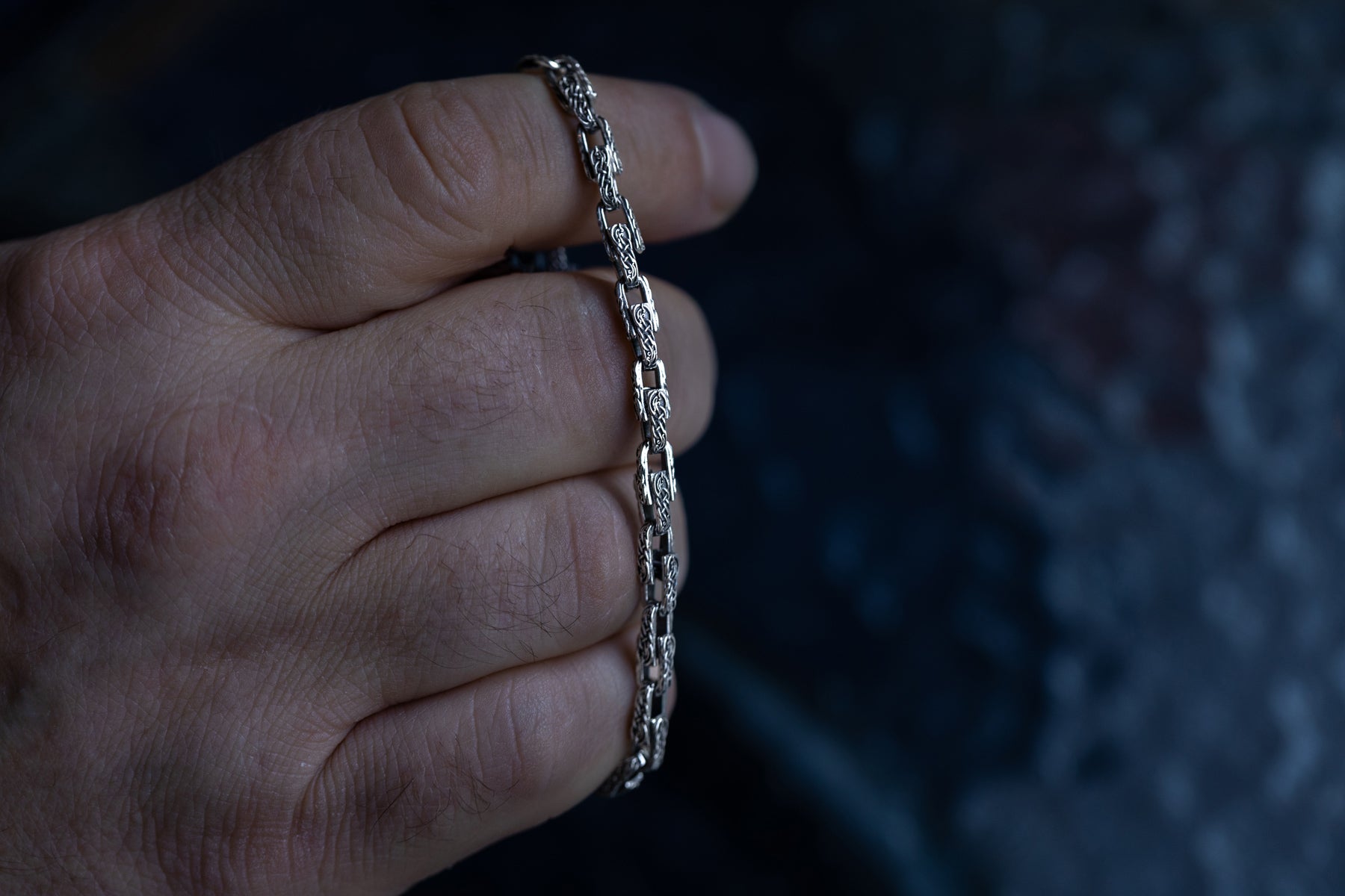 vkngjewelry Bracelet Norse Heritage Ornament Link Bracelet Sterling Silver Jewelry