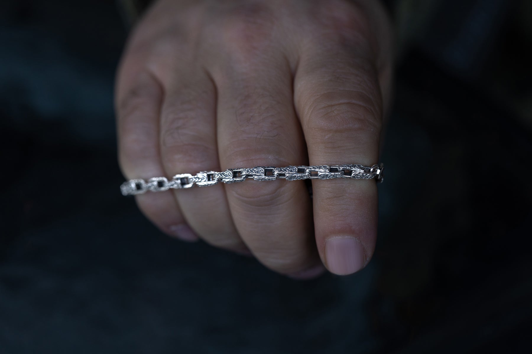 vkngjewelry Bracelet Norse Heritage Ornament Link Bracelet Sterling Silver Jewelry