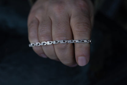 vkngjewelry Bracelet Norse Heritage Ornament Link Bracelet Sterling Silver Jewelry