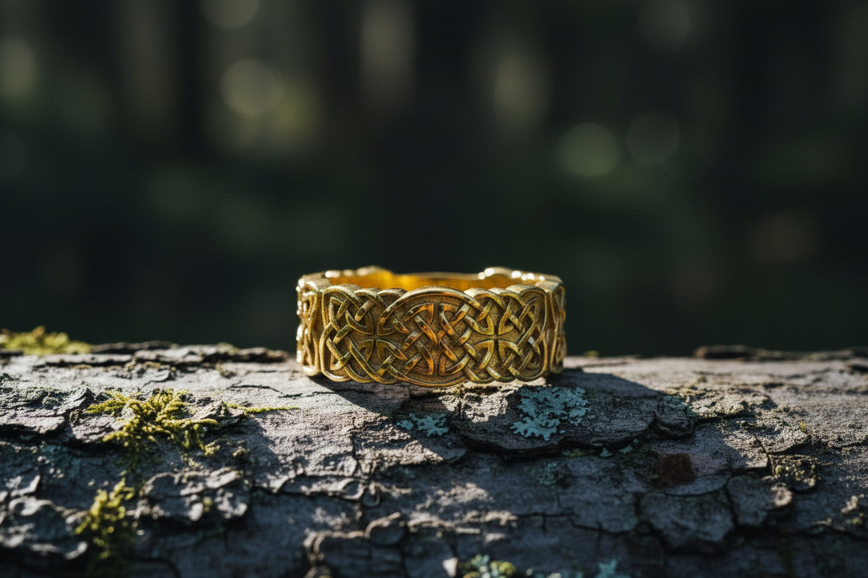 vkngjewelry Ring Handcrafted Norse Ornament Gold Ring