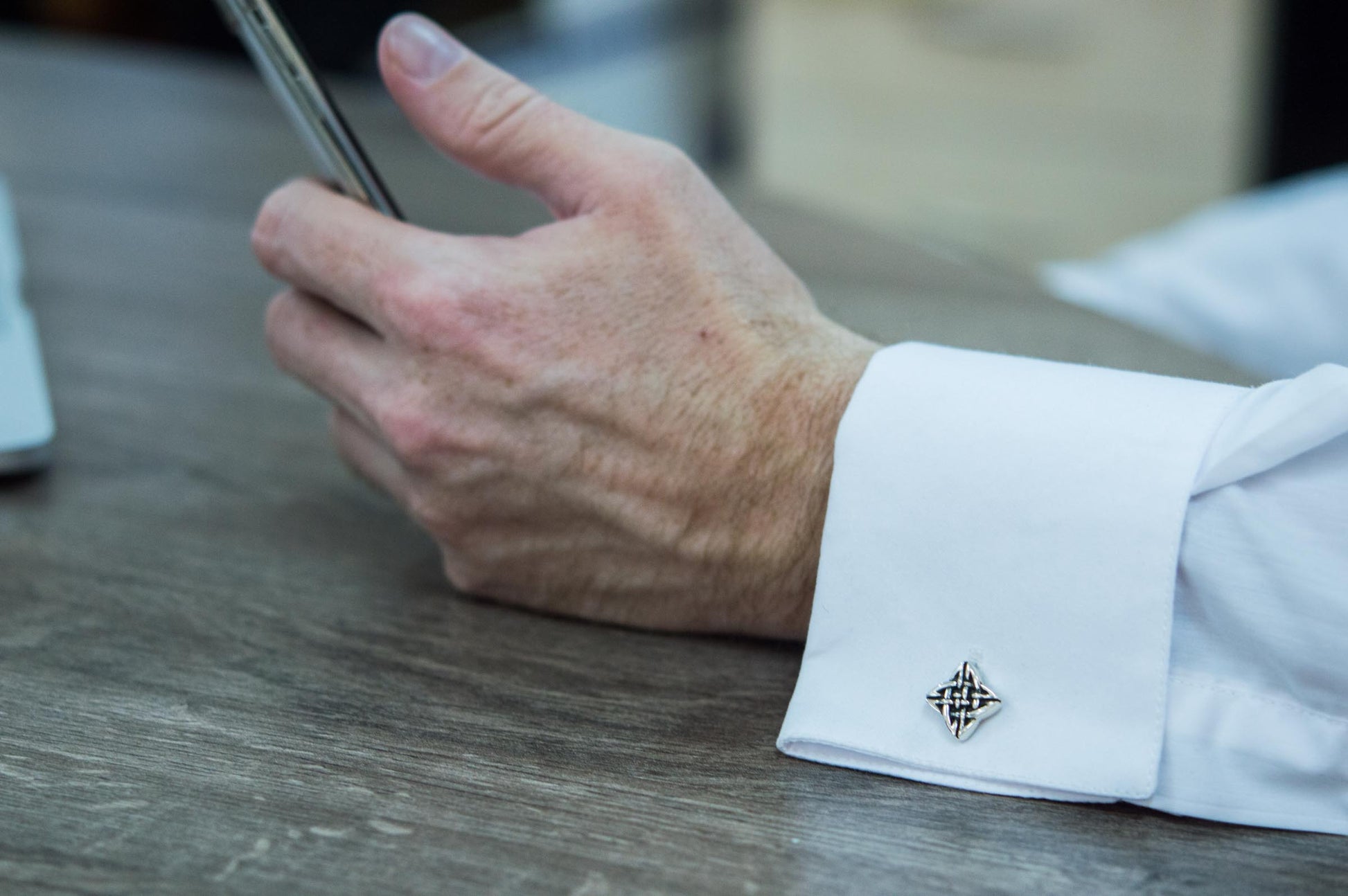 vkngjewelry Cufflinks Handcrafted Norse Pattern v1 Sterling Silver Cufflinks