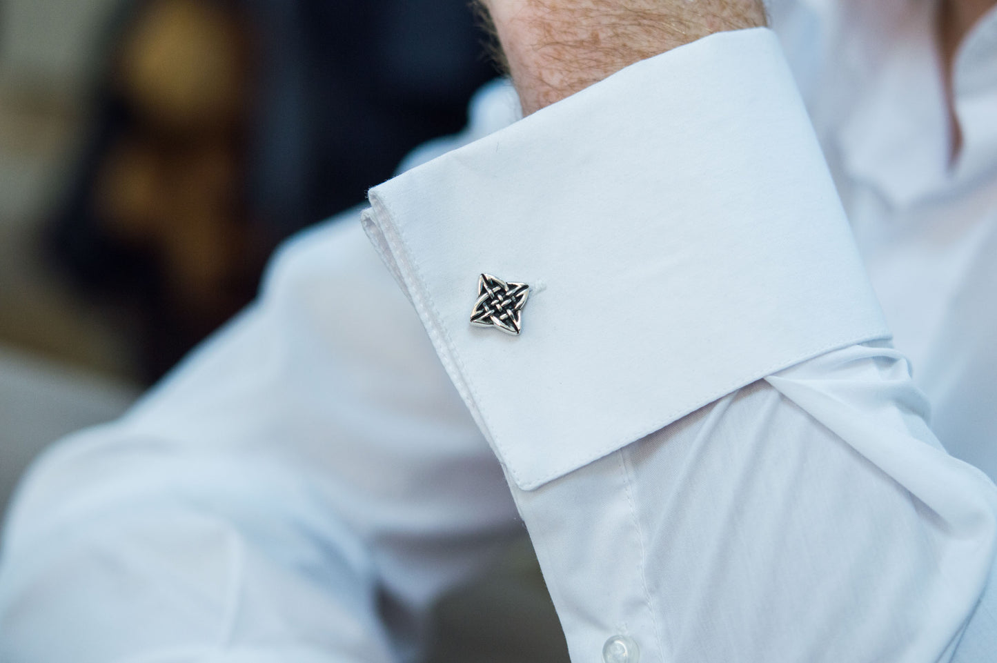 vkngjewelry Cufflinks Handcrafted Norse Pattern v1 Sterling Silver Cufflinks