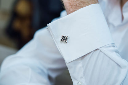 vkngjewelry Cufflinks Handcrafted Norse Pattern v1 Sterling Silver Cufflinks
